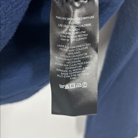 Maeve Anthropologie Dark Blue Long Sleeve Shirt Sweetheart Top New With Tags - Picture 7 of 15